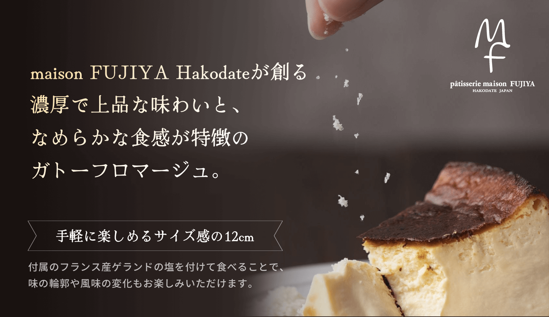 メゾンフジヤの濃厚で上品な味わいのガトーフロマージュ