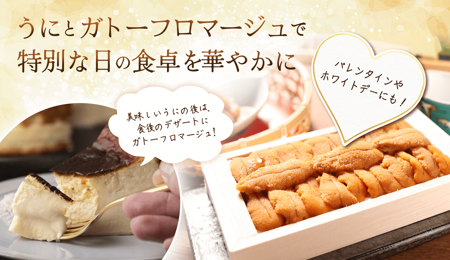 うにとガトーフロマージュで特別な日の食卓を華やかに