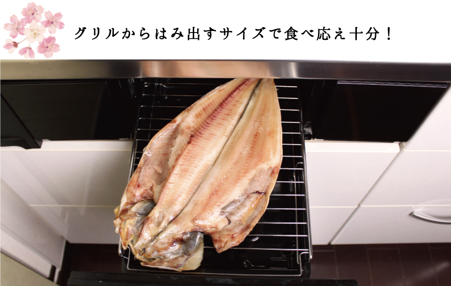 グリルからはみ出しそうな魚