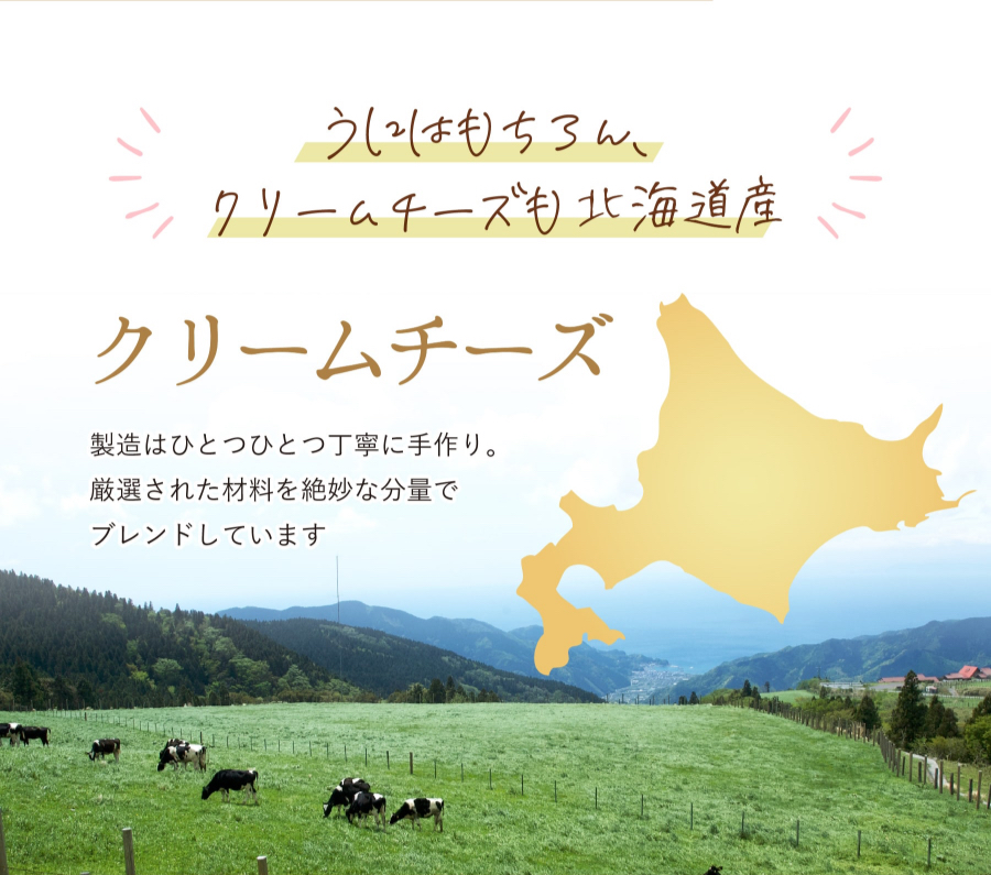 うにはもちろん、クリームチーズも北海道産